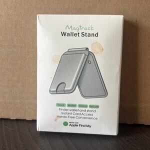 Magtrack Wallet Stand Works with Apple Find My, Magnetic Wallet for iPhone